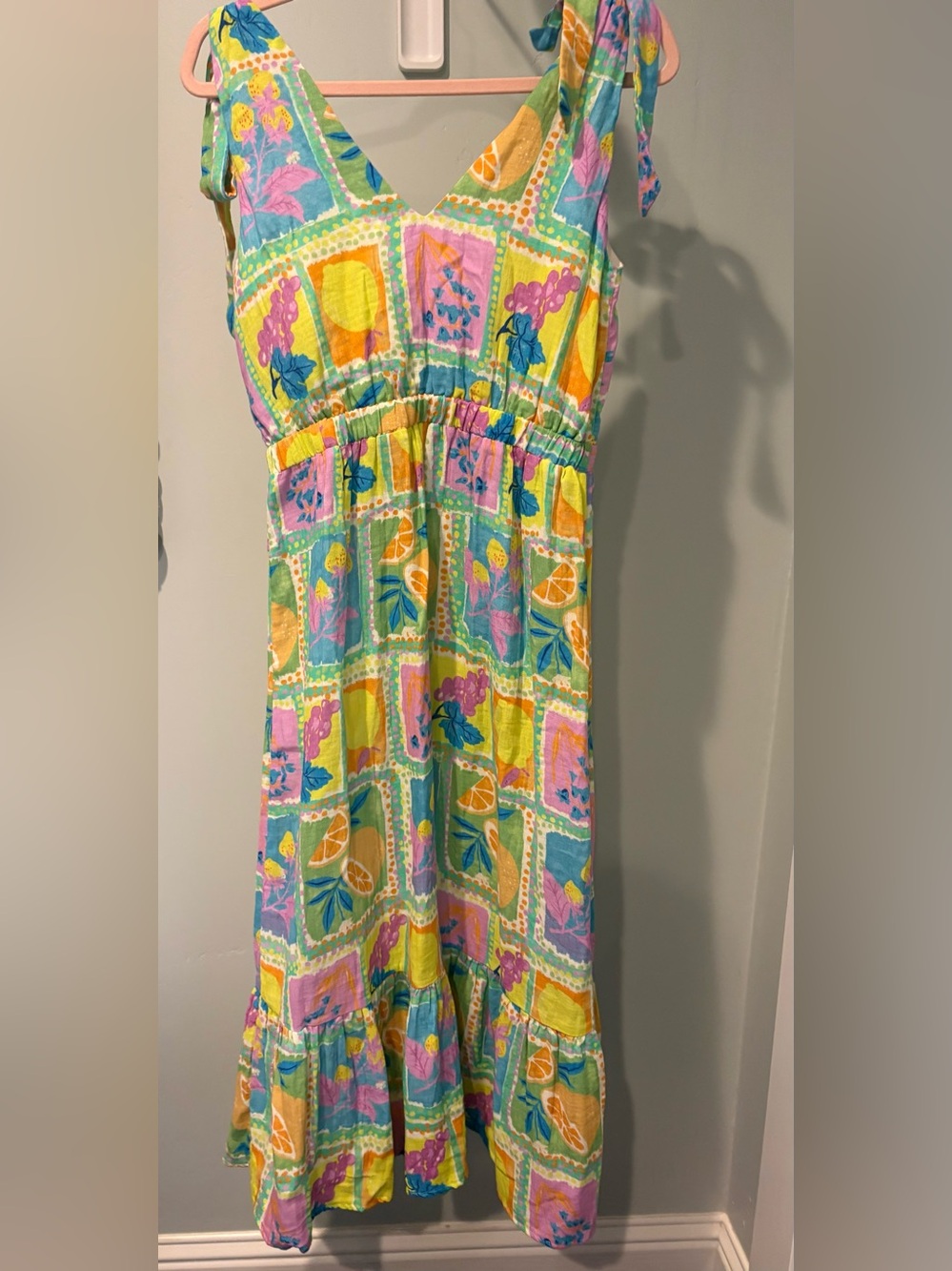 NWOT Anthropologie Sadie & Sage Colorful Floral Patchwork Dress small 🌸 🍋
